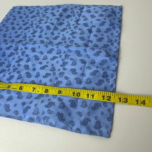 100% SIlk Pocket Squares Lot of 2 Paisley Blue/Purple Simone and Luigi 12.5" - Picture 8 of 8
